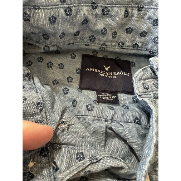 American Eagle Outfitters Shirt Mens Size S Blue Floral Long Sleeve Button Down - Picture 3 of 9